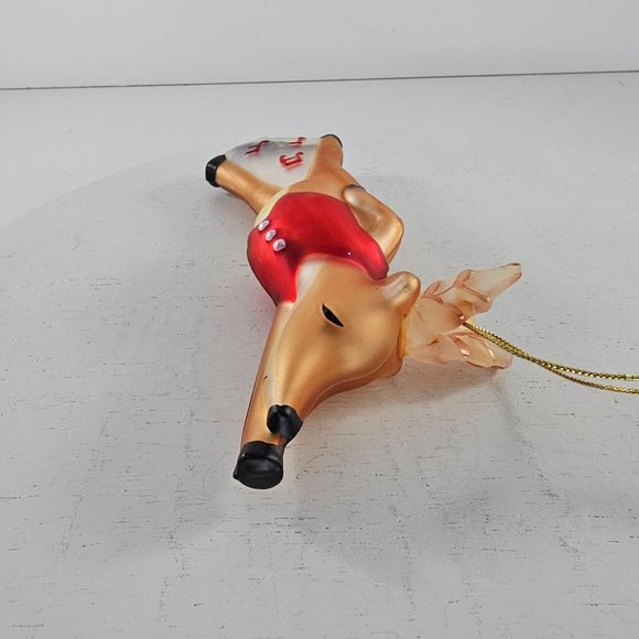 Pottery Barn Reindeer Dancer Ornament Blown Glass Christmas - Picture 4 of 8